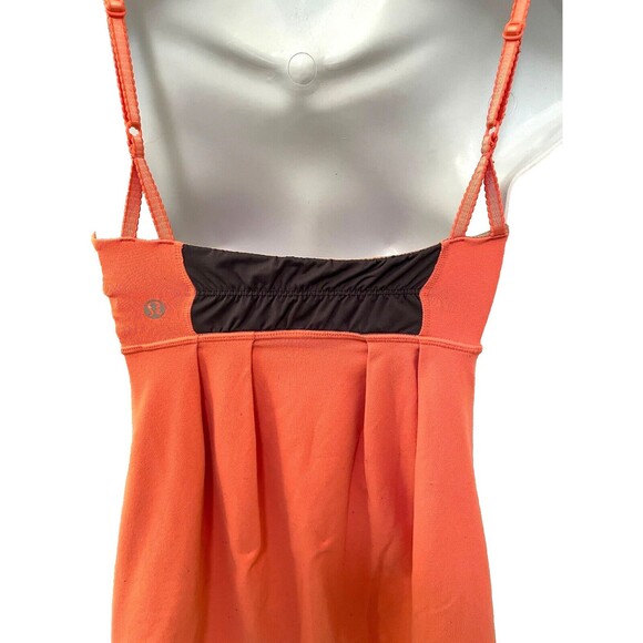 Lululemon Womens Yogi Dance Tank Top Size 4 Coral Gray Luon Ruched Ruffled - Picture 6 of 7